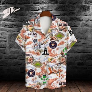 MLB Houston Astros Baseball Pattern On White Background Print Hawaiian Shirt