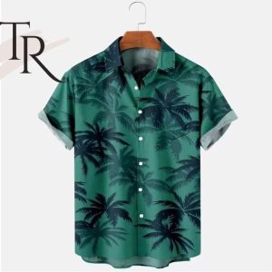 Green Hawaiian Coconut Tree Tropical Hawaiian Shirt
