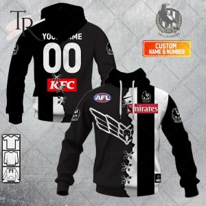 Personalized Guernsey Mix V2 AFL Collingwood Magpies Hoodie 3D
