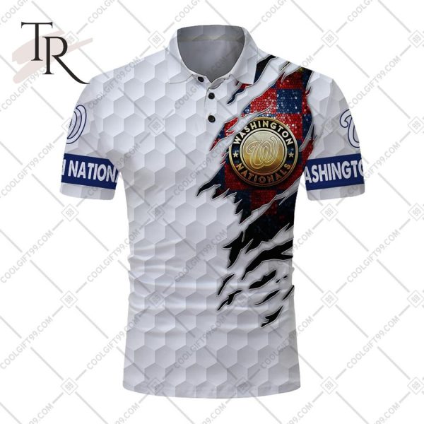 Personalized MLB Washington Nationals Mix Golf Style Polo Shirt