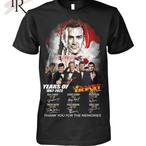 In Memory Of October 31, 2020 James Bond 61 Years Of 1962 – 2023 Thank You For The Memories T-Shirt