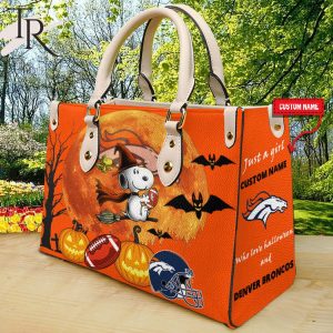 Denver Broncos NFL Snoopy Halloween Women Leather Hand Bag