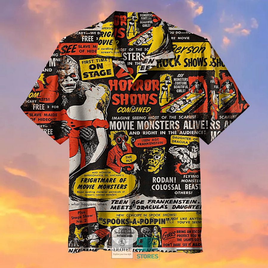 1957 Movie Monster Shows Casual Hawaiian Shirt