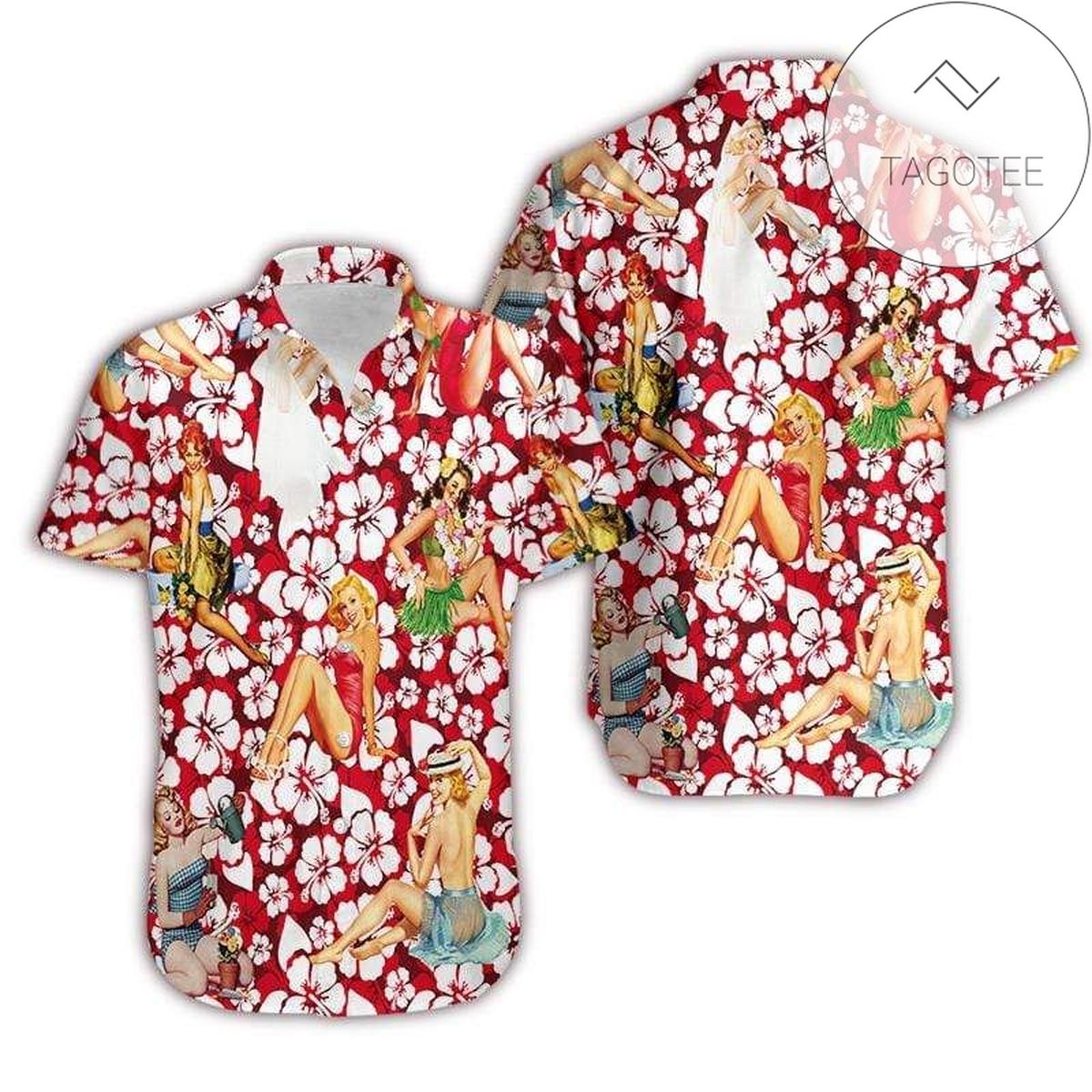 2022 Authentic Hawaiian Aloha Shirts Red Eyes Cat And Skull