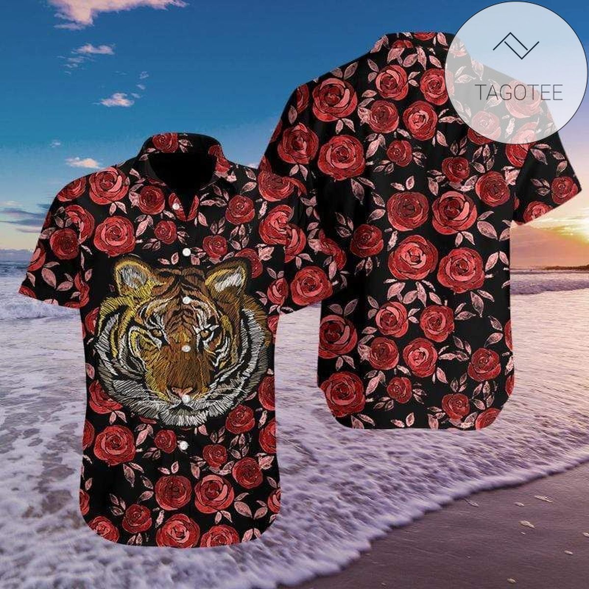 2022 Authentic Hawaiian Aloha Shirts Tiger Flower