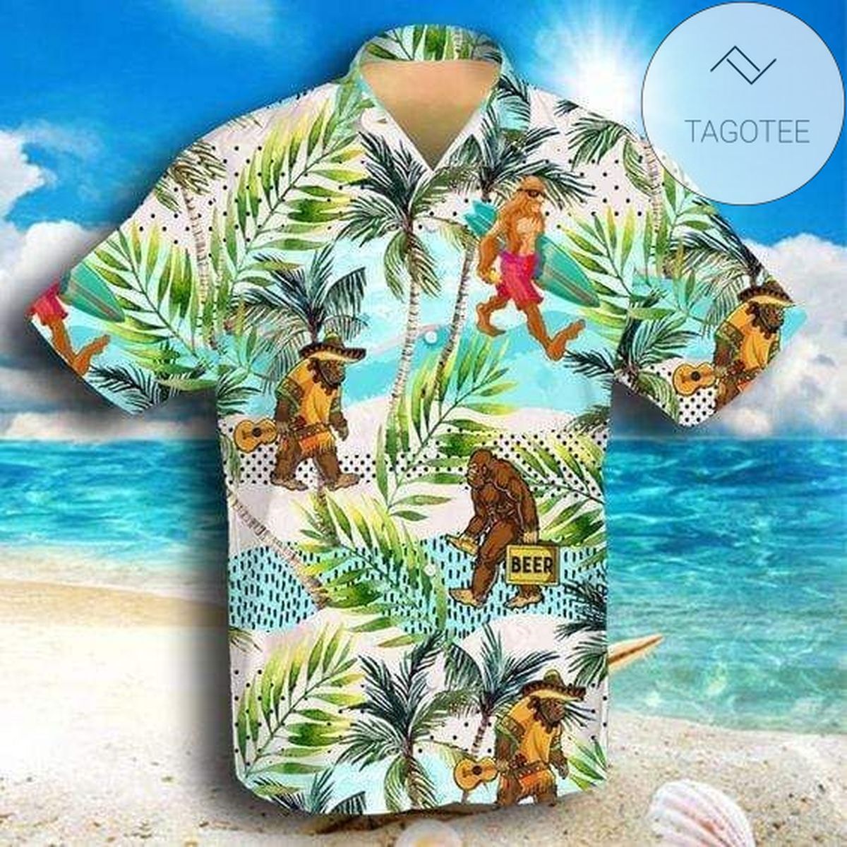 2022 Authentic Hawaiian Shirts Bigfoot Blue Floral