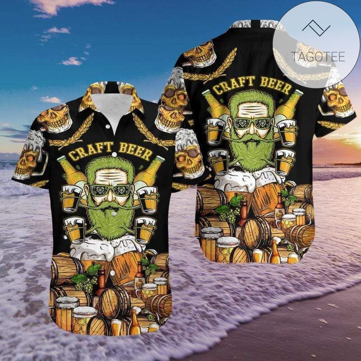 2022 Authentic Hawaiian Shirts Crown King Poker Skull #20321h