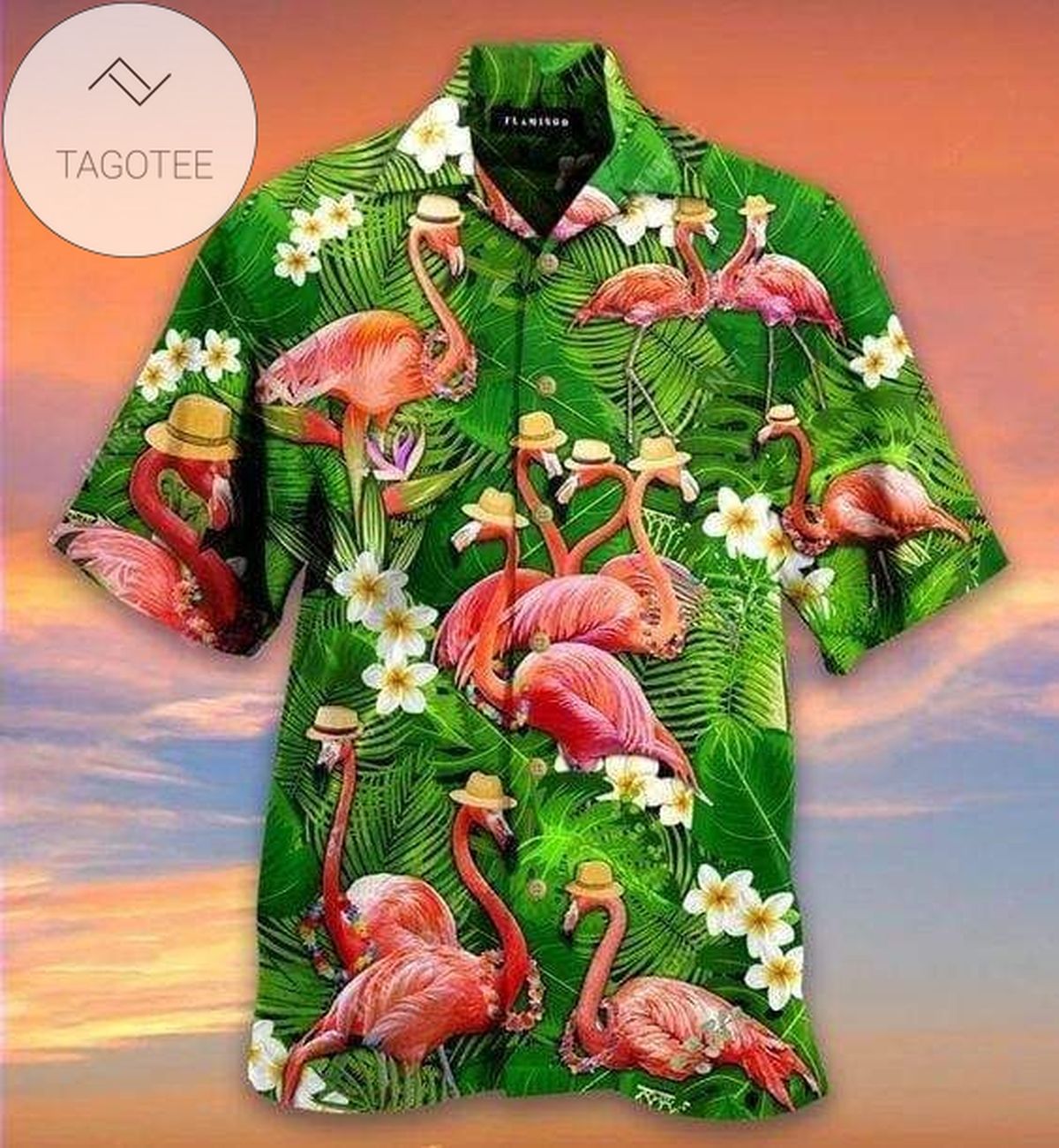 2022 Authentic Hawaiian Shirts Flamingo At Tiki Bar Tropical #2904dh