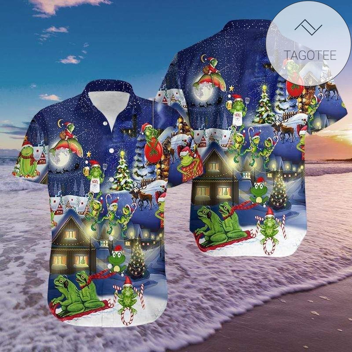 2022 Authentic Hawaiian Shirts French Bulldog Christmas Coming To Town H