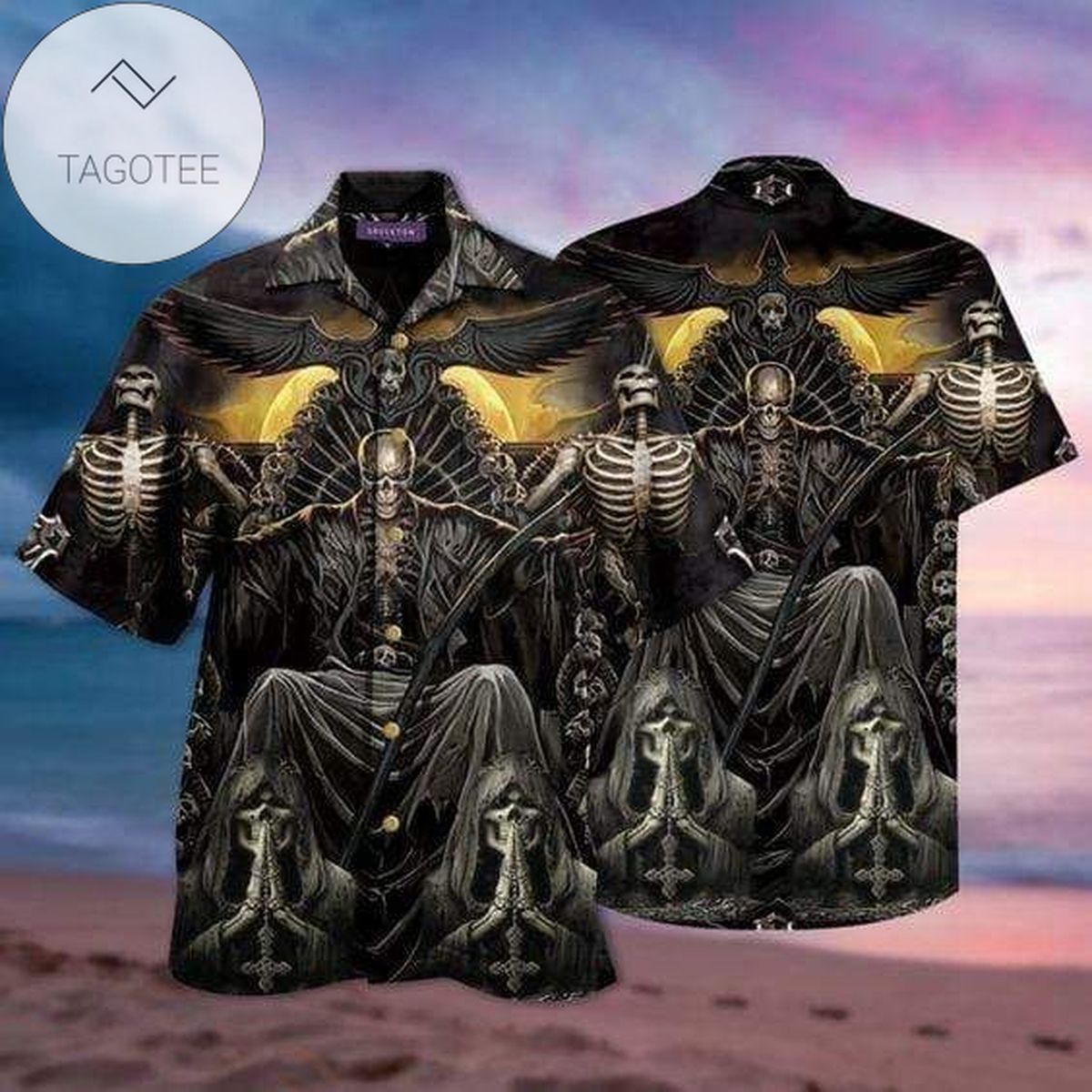 2022 Authentic Hawaiian Shirts Grim Reaper Riding A Unicorn