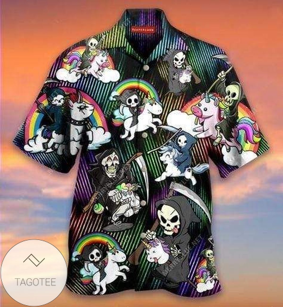 2022 Authentic Hawaiian Shirts Grim Reaper Dark Skull