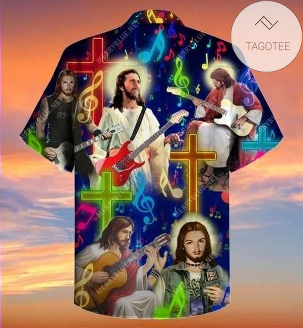 2022 Authentic Hawaiian Shirts Gsus Jesus Plays Guitar