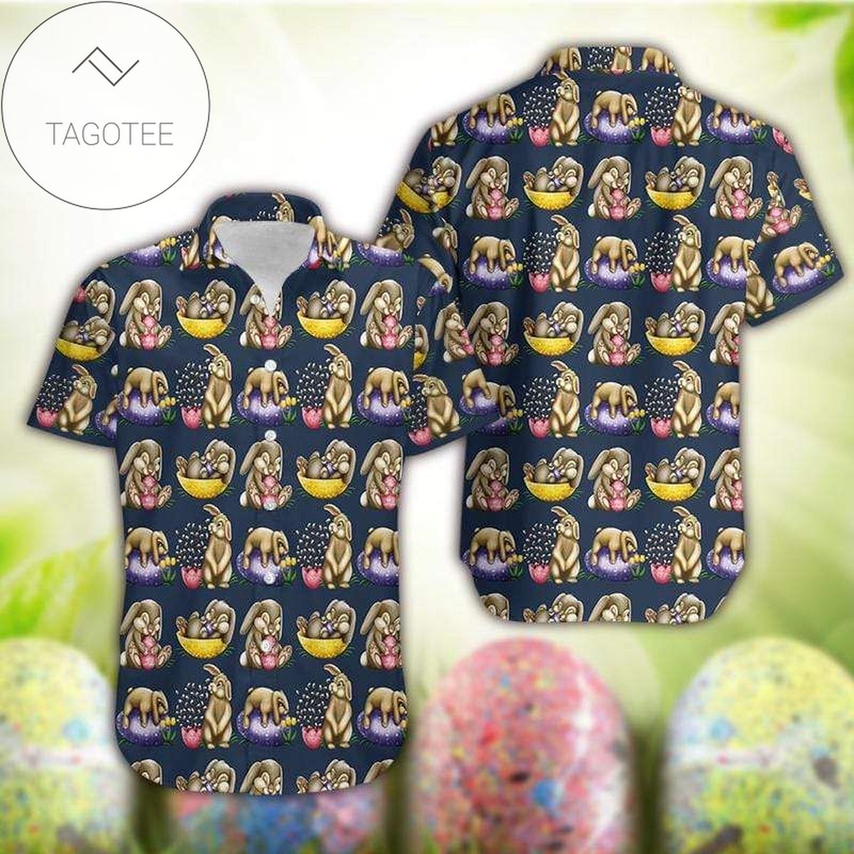 2022 Authentic Hawaiian Shirts Happy Easter Day Bunny Pattern 1103dh