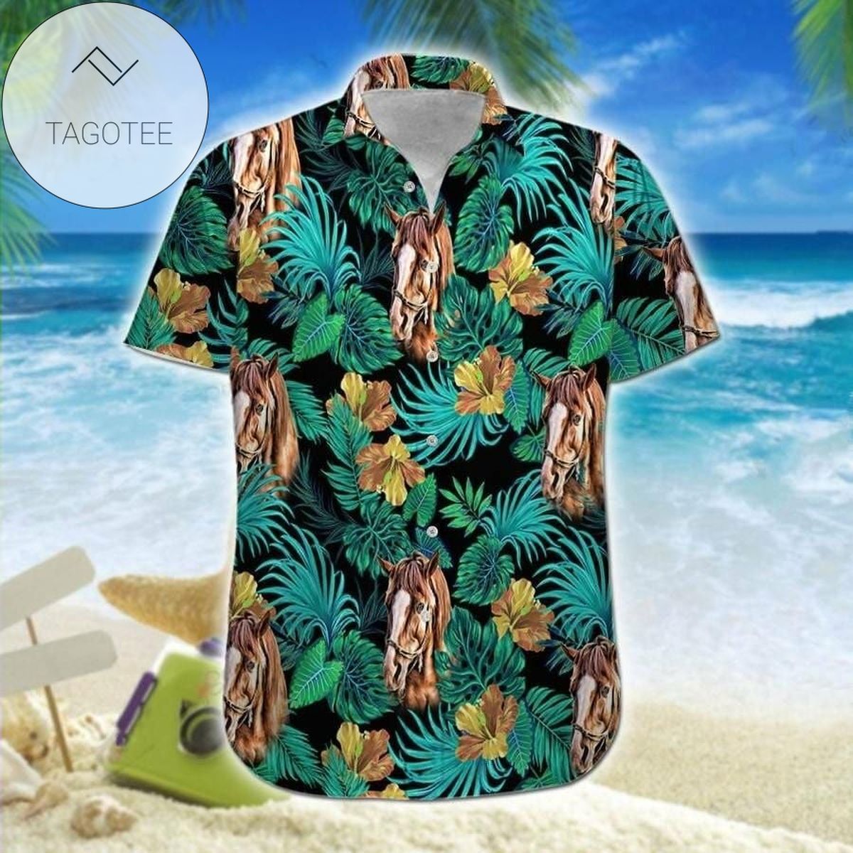 2022 Authentic Hawaiian Shirts Horse Tropical