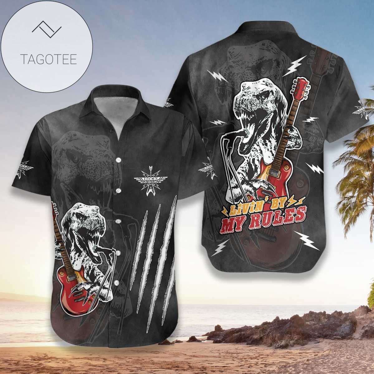 2022 Authentic Hawaiian Shirts T-rex Hawaii Tropical