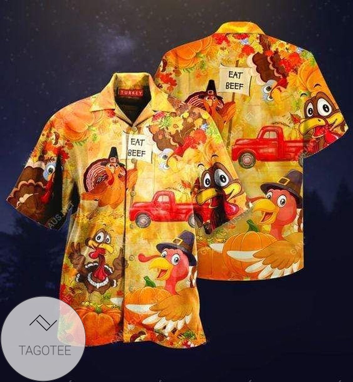 2022 Authentic Hawaiian Shirts Thanksgiving Autumn Objects Turkey 411h