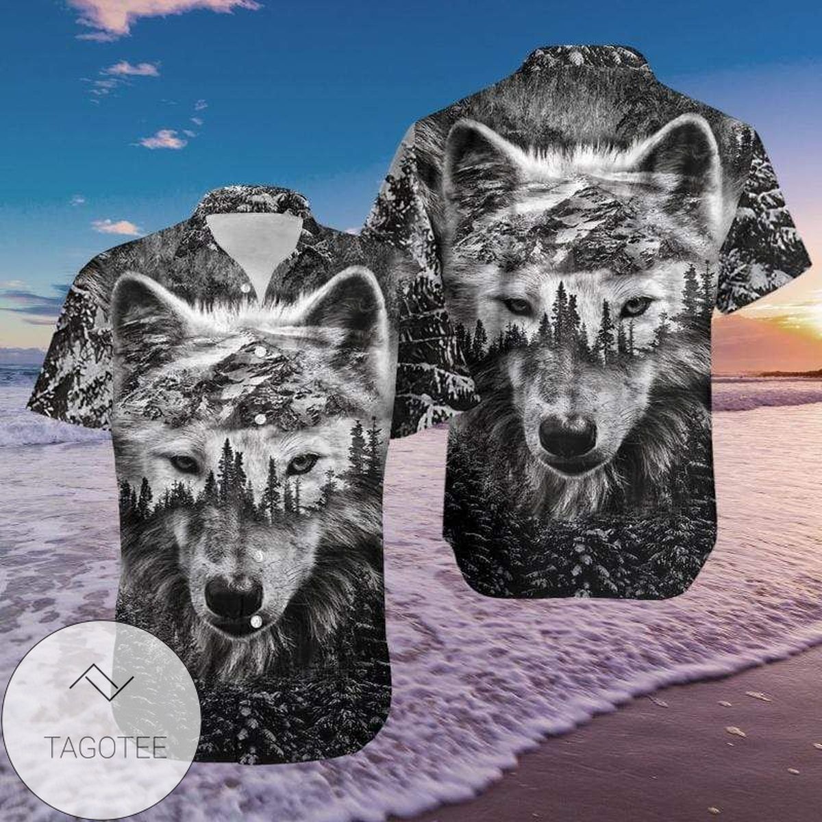 2022 Authentic Hawaiian Shirts Wolf Native American