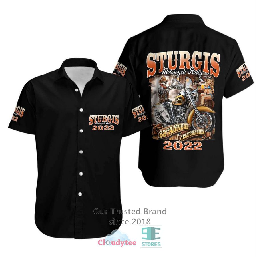 2022 Sturgis Black Hills Rally Motorcycle Saloon Biker Skeleton Hawaiian Shirt