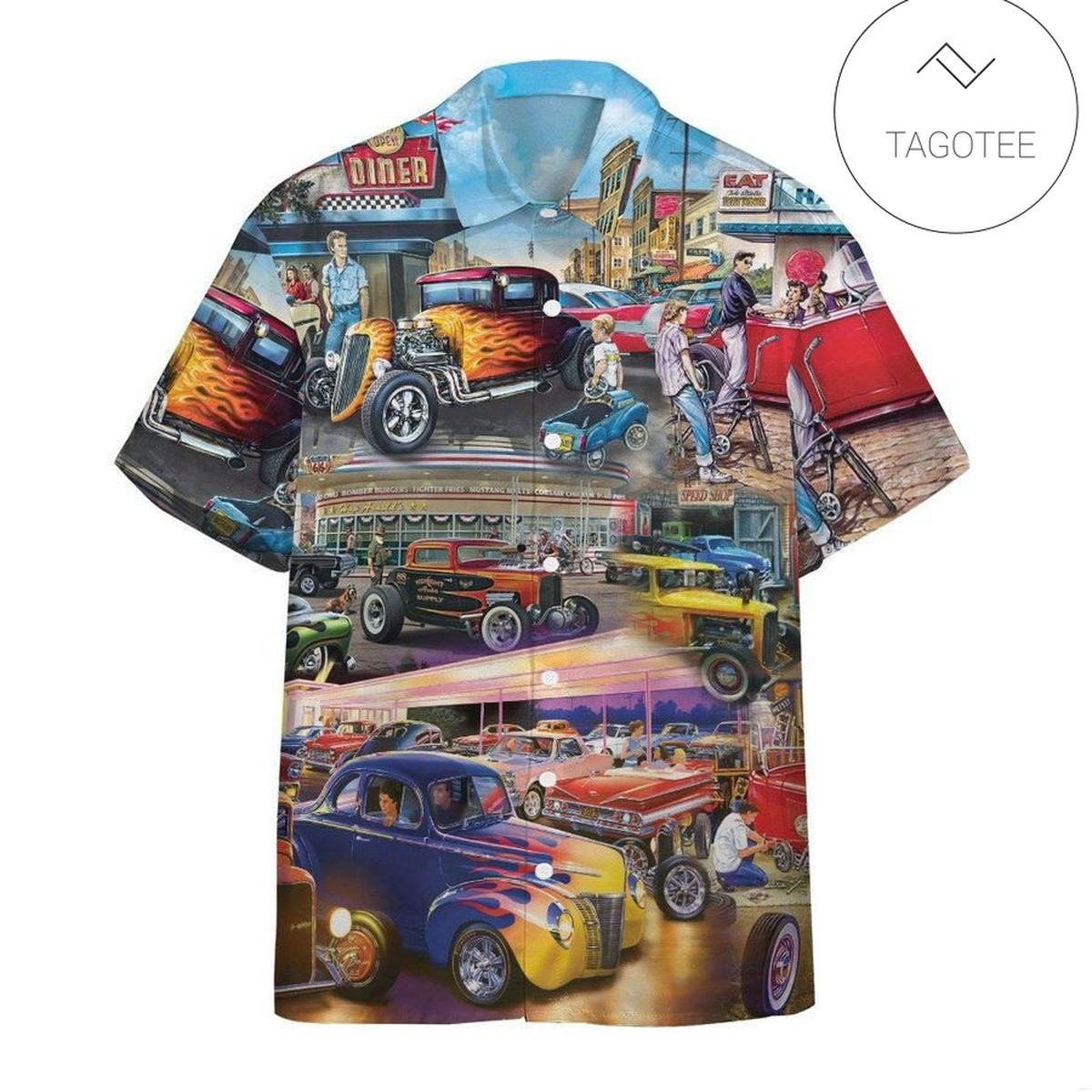 3D AOP Purple Rod Yellow Flame With Skull Custom Hawaiian Shirt