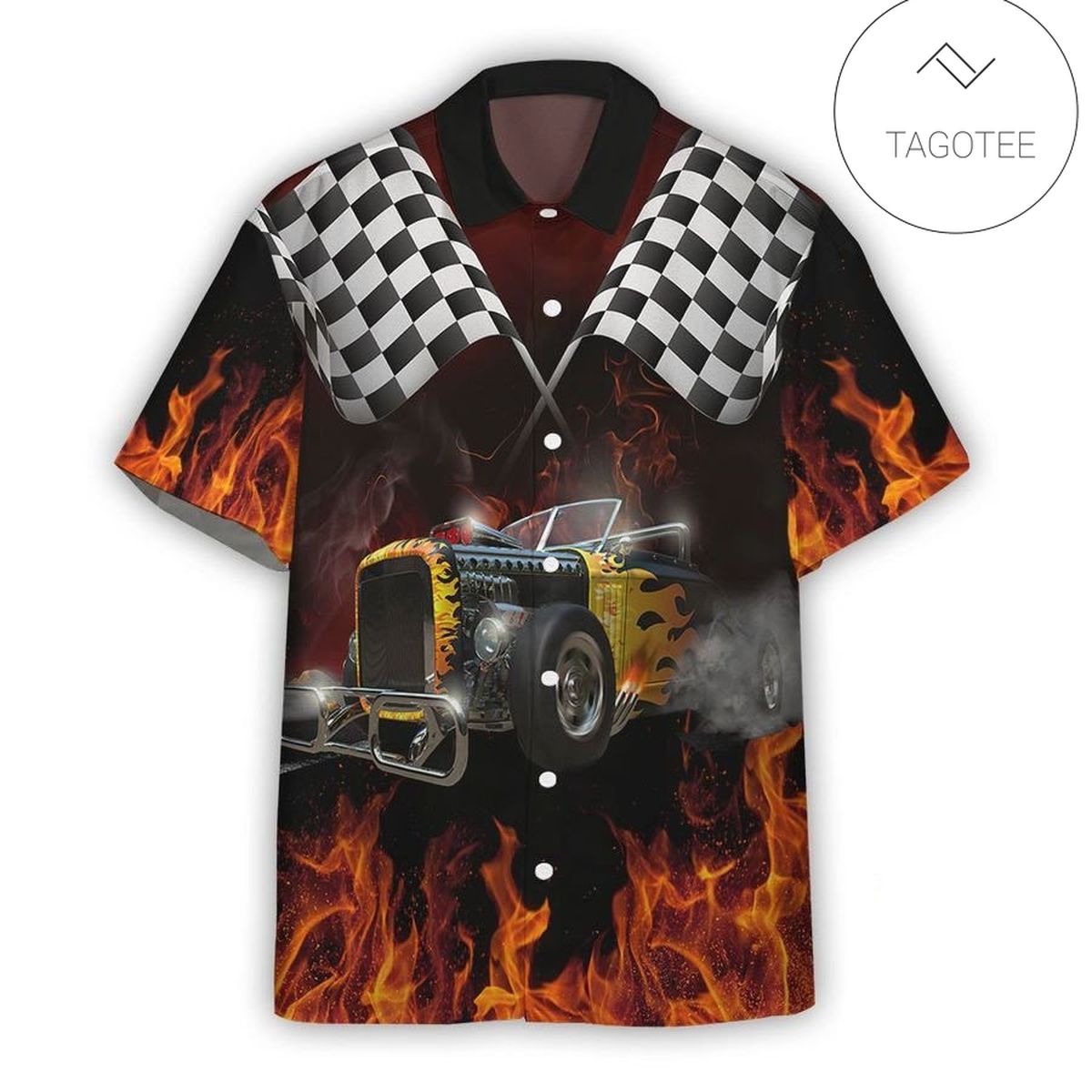 3D AOP Rod Car Racing Blue Ver Custom Hawaiian Shirt