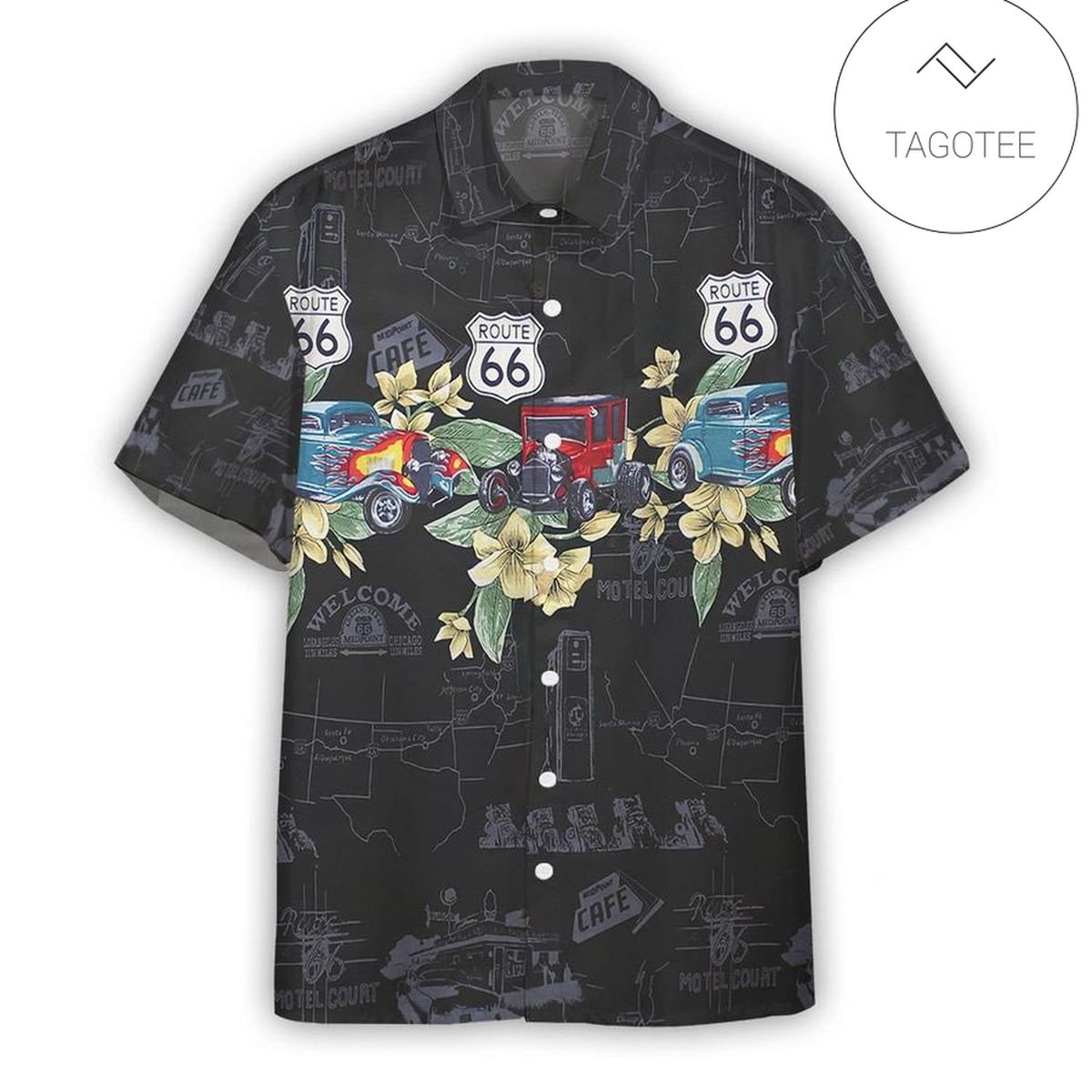 3D AOP White Rod Black Flame With Skull Custom Hawaiian Shirt