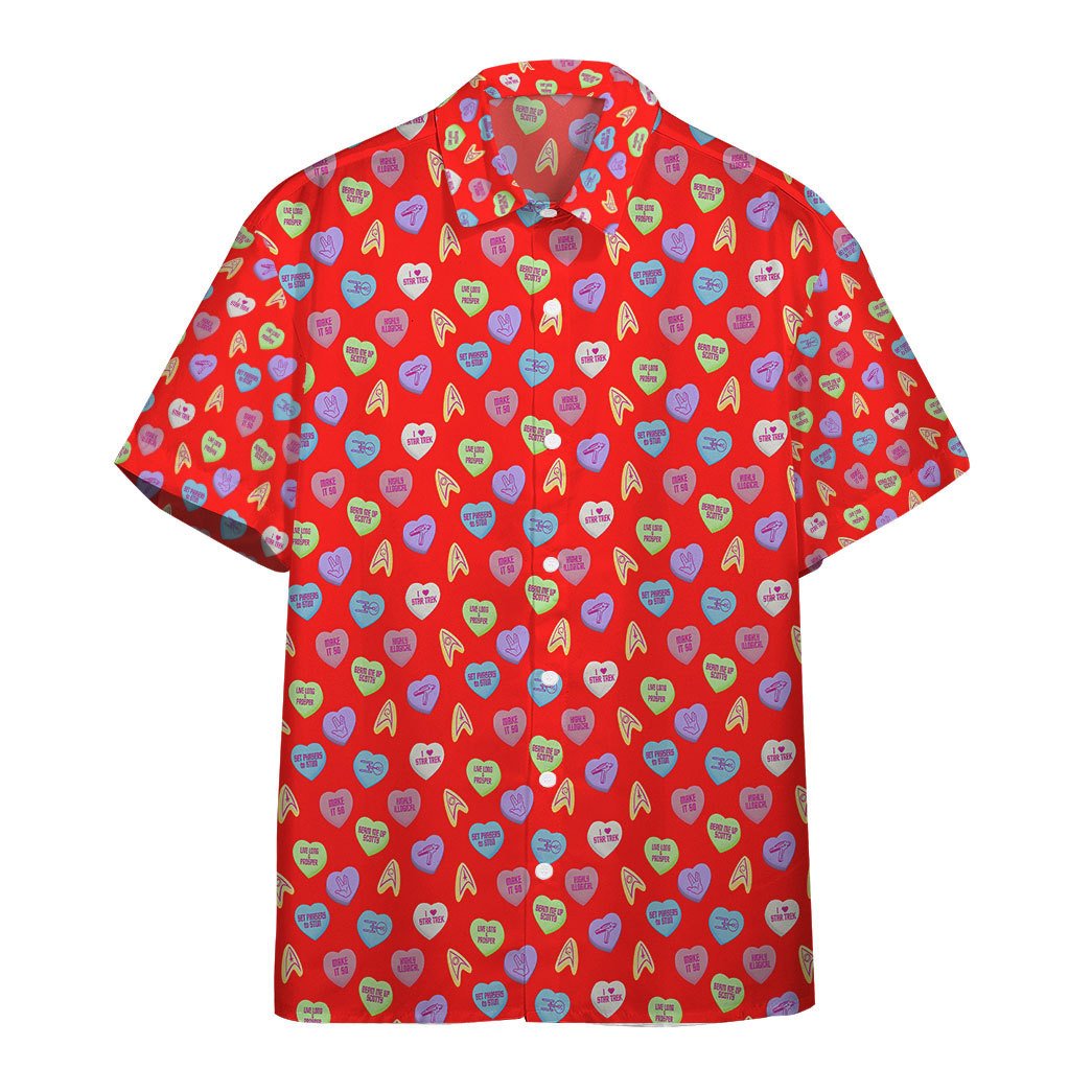 3D Happy Star Valentine Trek Day Red Version Hawaiian Shirt, Short