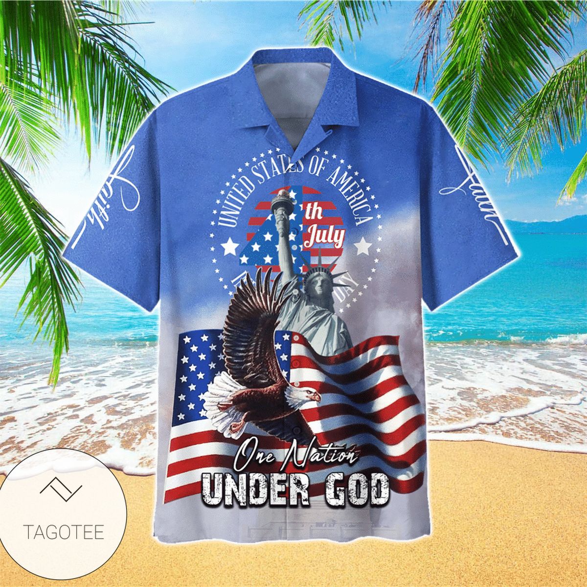 4th Of July  Independence Day Memorial Day American Veteran For Men And Women  Graphic Print Short Sleeve Hawaiian Casual Shirt