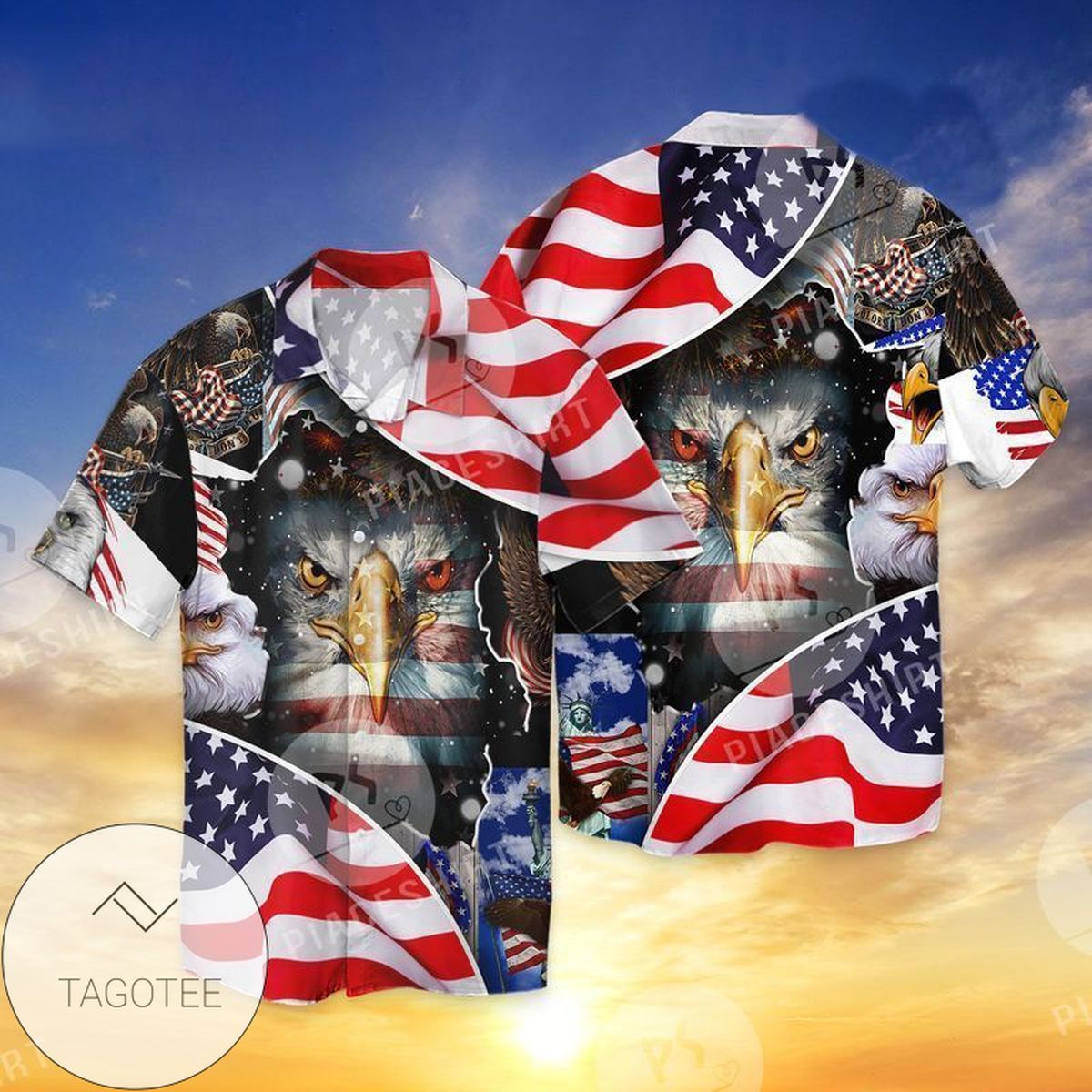 4th Of July Independence American Flag Jesus For Men And Women Graphic Print Short Sleeve Hawaiian Casual Shirt