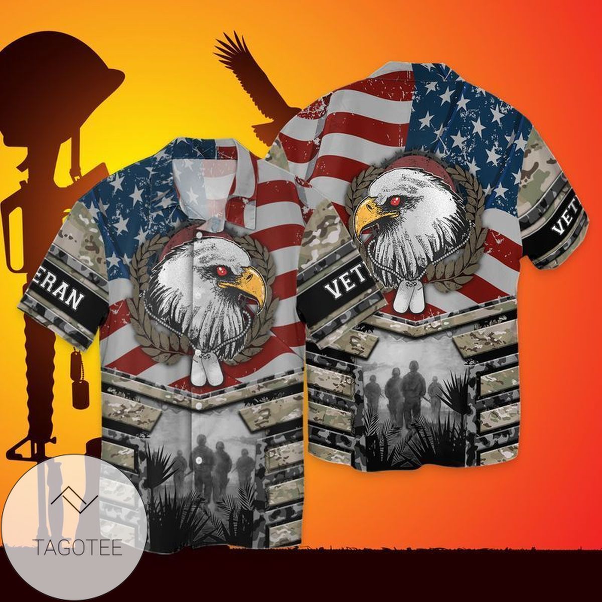 4th Of July Independence Day American Fishing Graphic Print Short Sleeve Hawaiian Casual Shirt