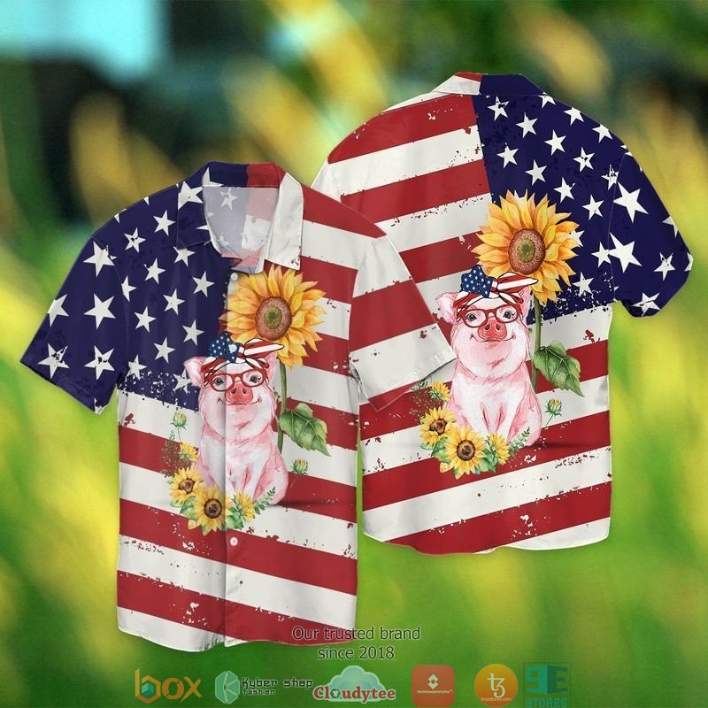 4th Of July Independence Day American Flag Statue of Liberty Short Sleeve Hawaiian shirt