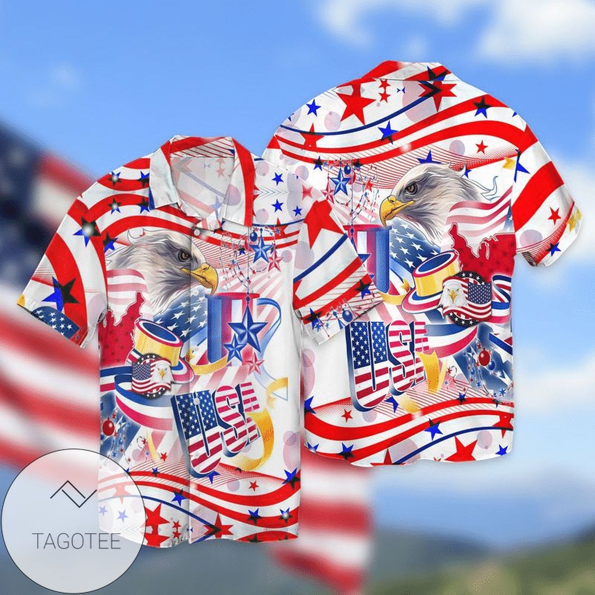 4th Of July Independence Day Father’s Day The Golffather  For Men And Women Graphic Print Short Sleeve Hawaiian Casual Shirt