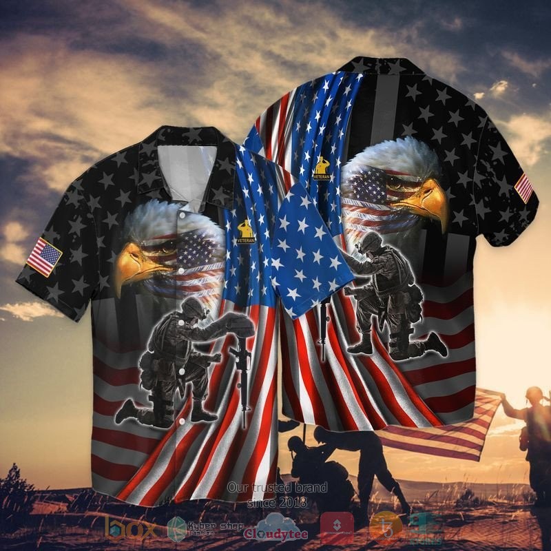 4th Of July Independence Day Memorial Day Veteran American Flag Eagle Navy Hawaiian Shirt