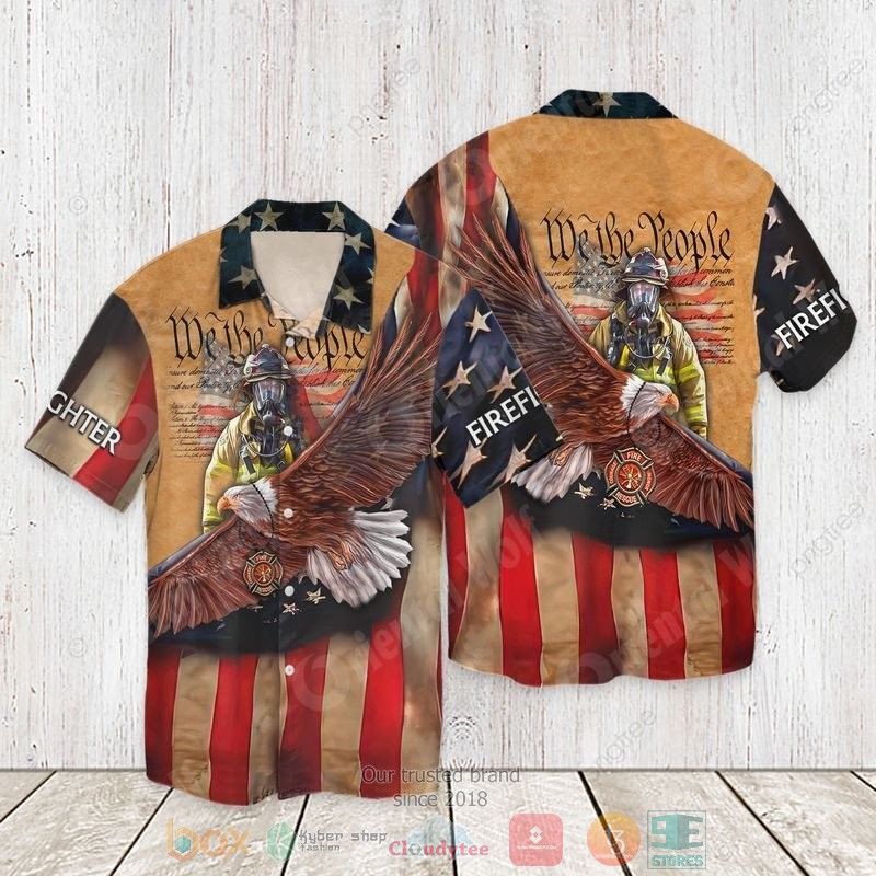 4th Of July Independence Day Memorial Day Eagle And Veteran Hawaiian Shirt