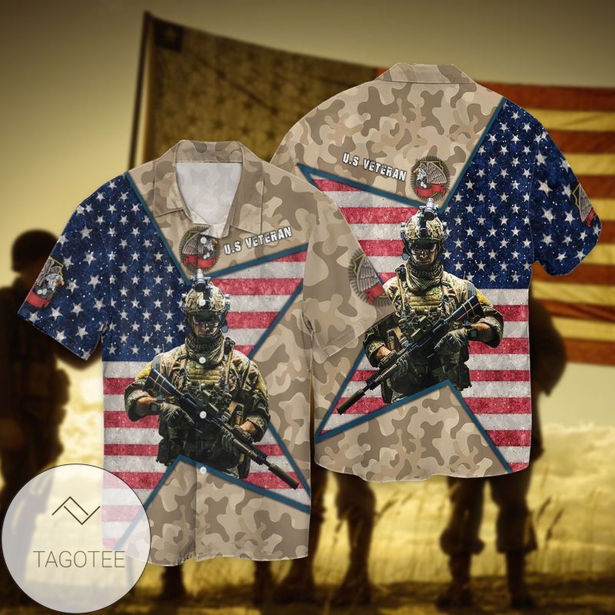 4th Of July Independence Day Memorial Day Veteran Honor The Fallen Graphic Print Short Sleeve Hawaiian Casual Shirt