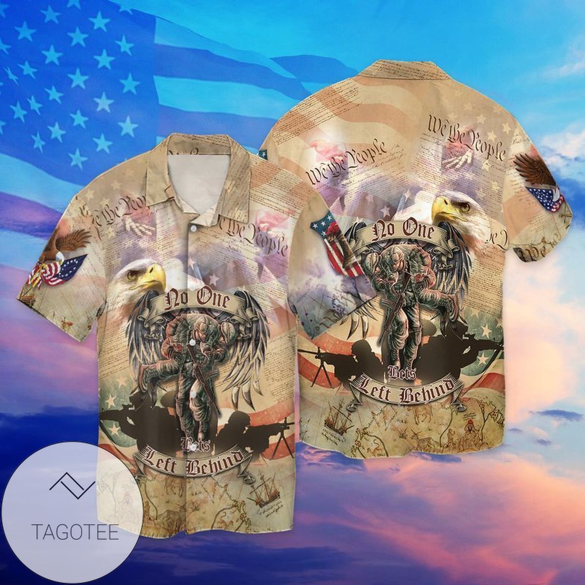 4th Of July Independence Day Memorial Day Veteran Honor The Fallen Graphic Print Short Sleeve Hawaiian Casual Shirt