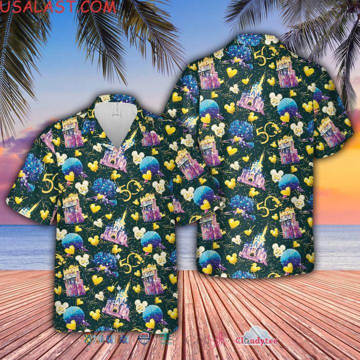 50th Anniversary Wall Disney Mickey Hawaiian Aloha Shirts