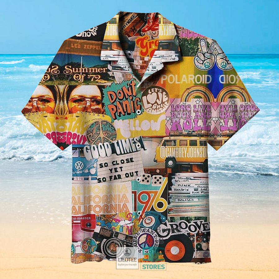 70s Vintage Vibe Collage Casual Hawaiian Shirt