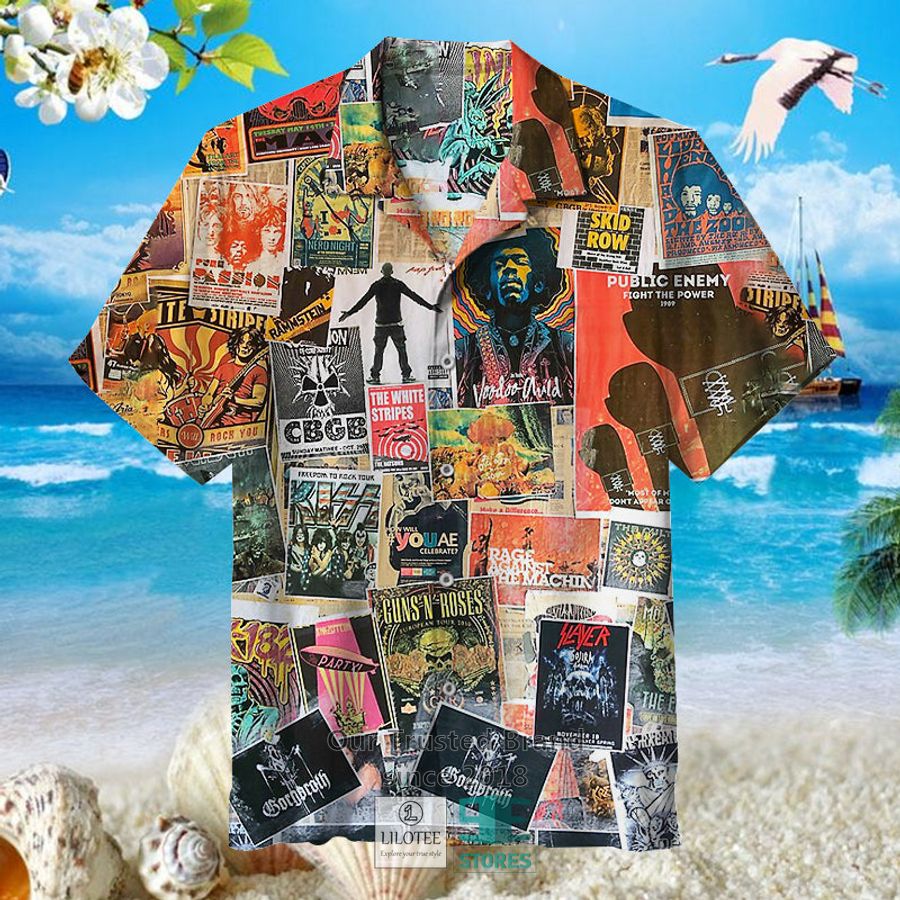 80s Rock Collage Hawaiian Shirt