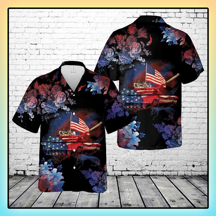 Abrams Battle Tank Flag Hawaiian Shirt Set For Men Women