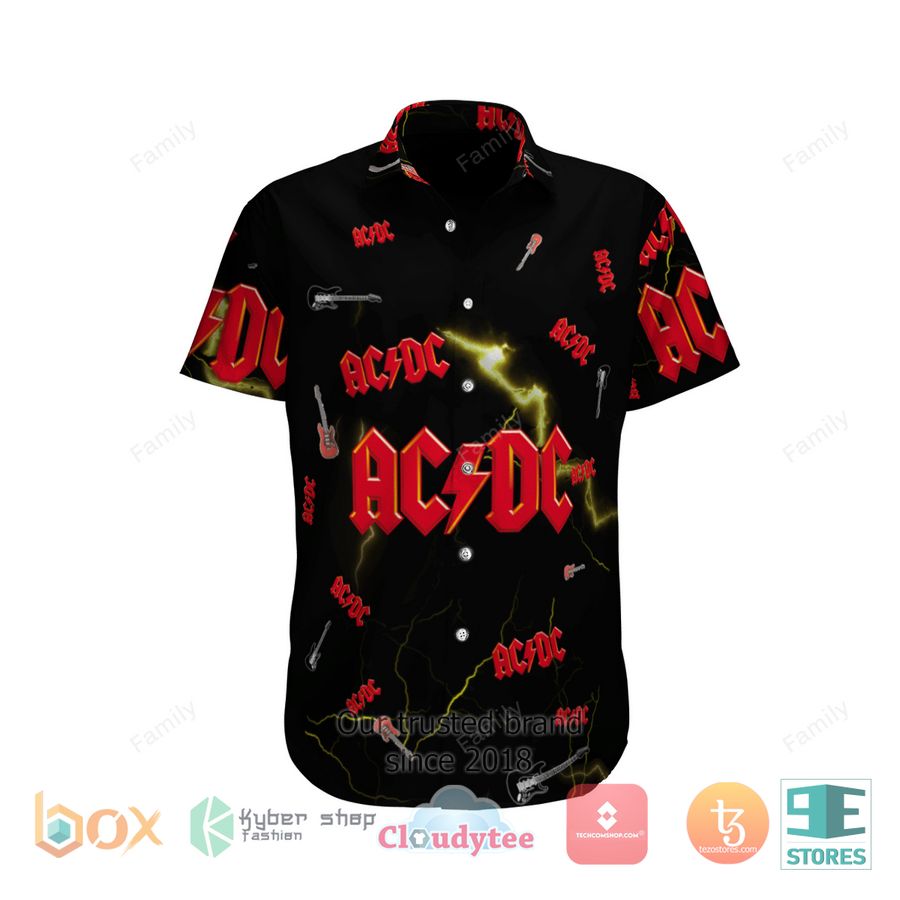 AC DC Band Red Black Hawaiian Shirt