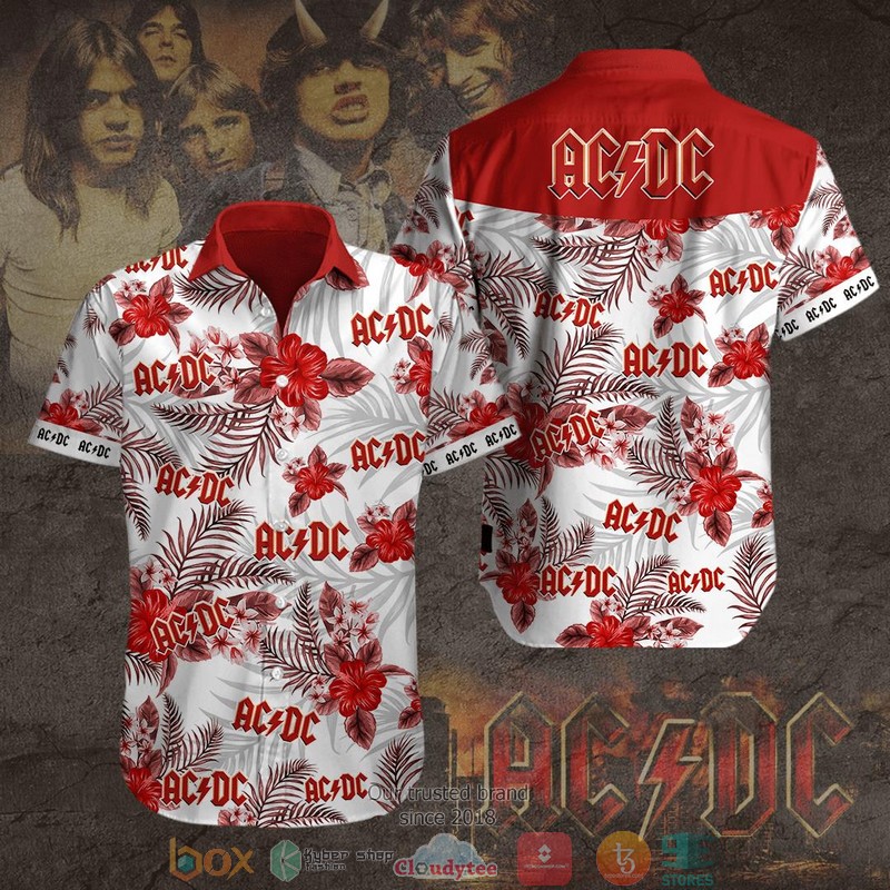 AC DC Yellow Lightning Hawaiian Shirt