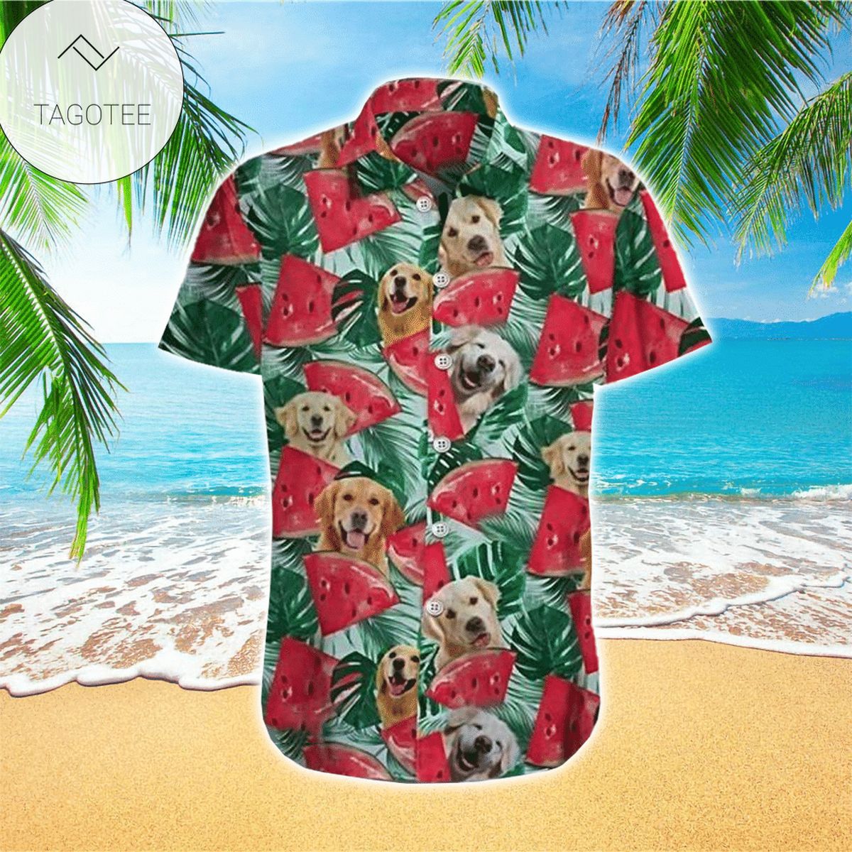 Adu A Goofy Movie Graphic Print Short Sleeve Hawaiian Casual Shirt