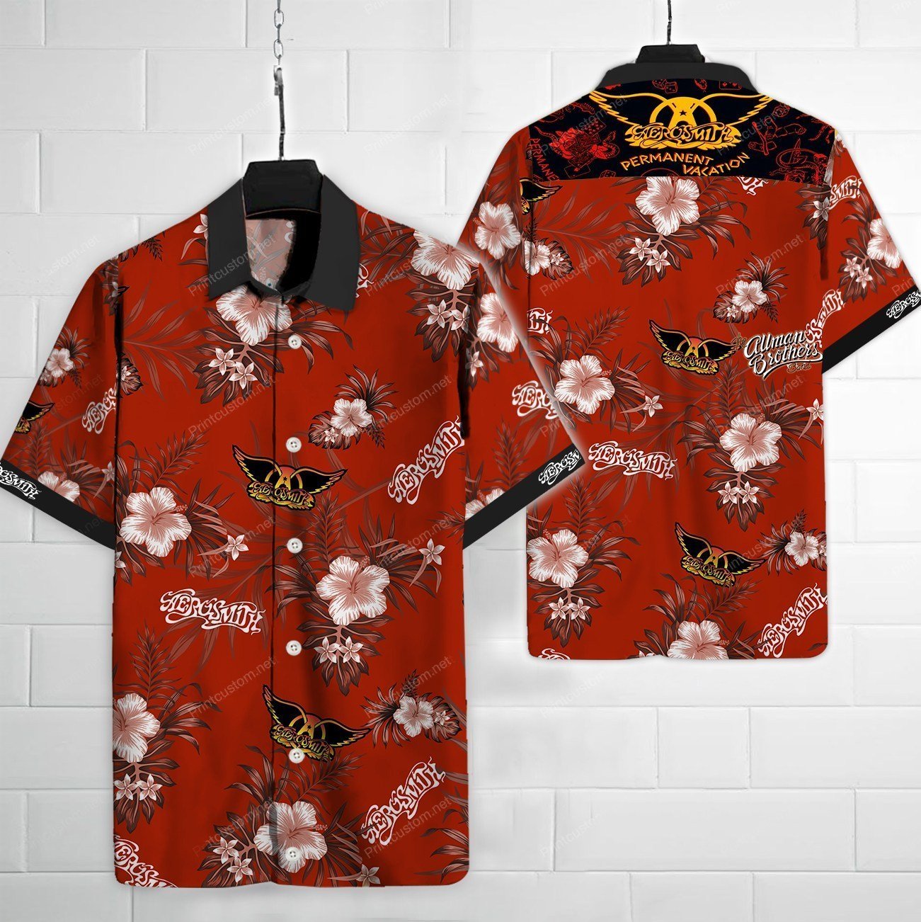 Aerosmith Hawaiian Shirt Beach Short And Flip Flops