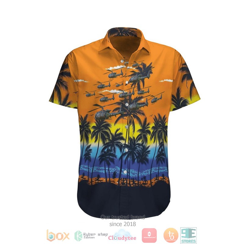 Aerospatiale SA330 Puma French Army Orange Hawaiian Shirt