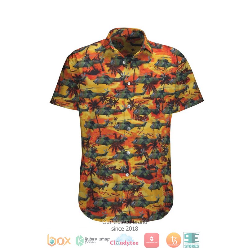 Aerospatiale SA330 Puma French Army Orange Hawaiian Shirt