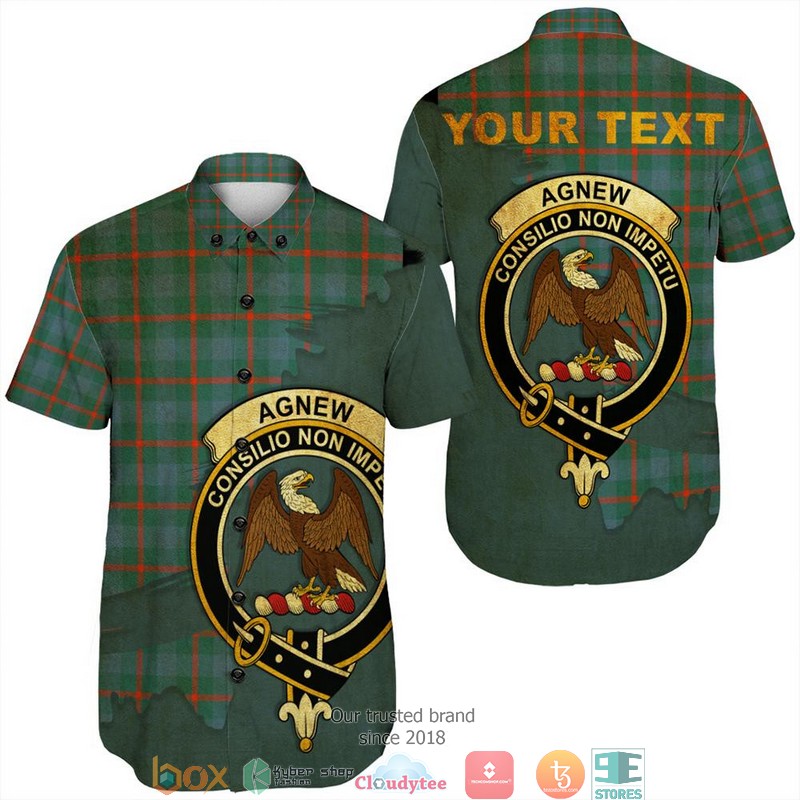 Agnew Ancient Tartan Crest Short Sleeve Hawaiian Shirt