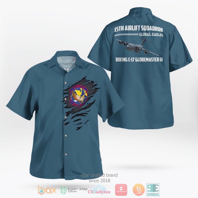 Air Force 14th Airlift Squadron C-17 Globemaster III Hawaiian shirt