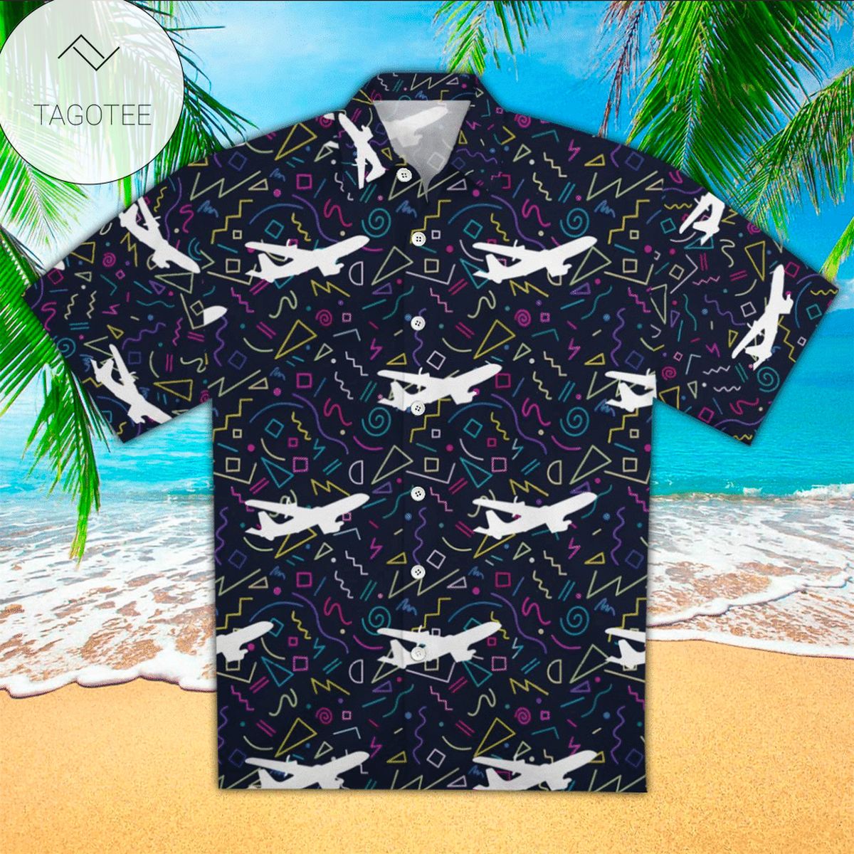 Airplane Hawaiian Shirt Airplane Button Up Shirt