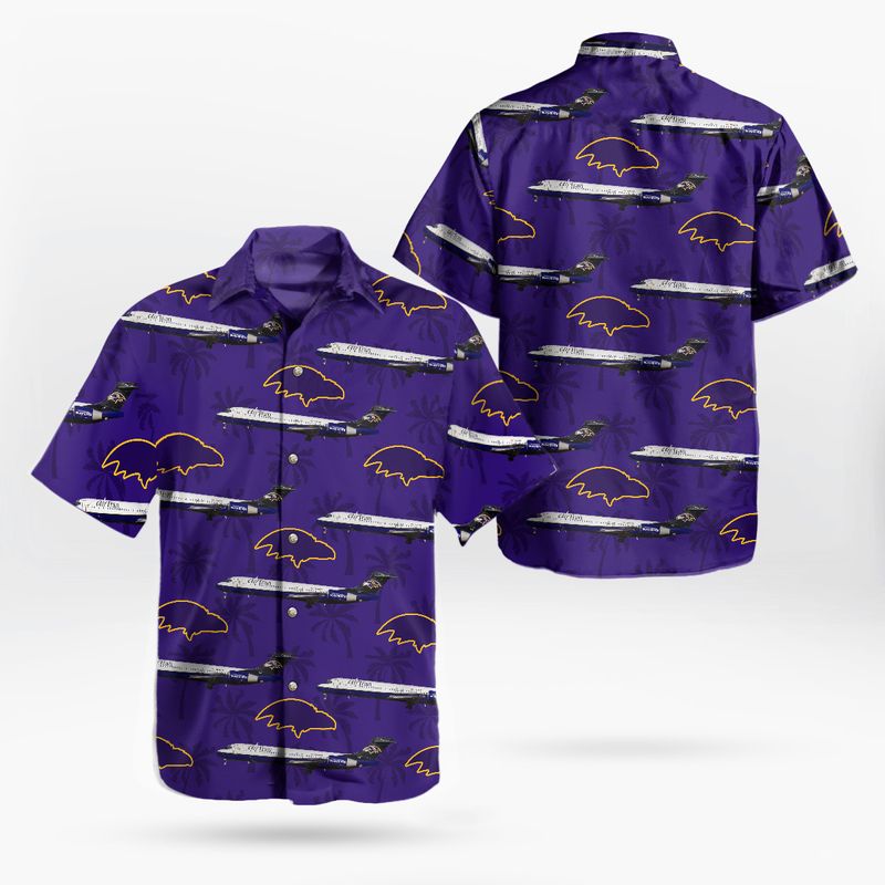 AirTran Airways Boeing 717-2BD Baltimore Ravens Livery Hawaiian Shirt