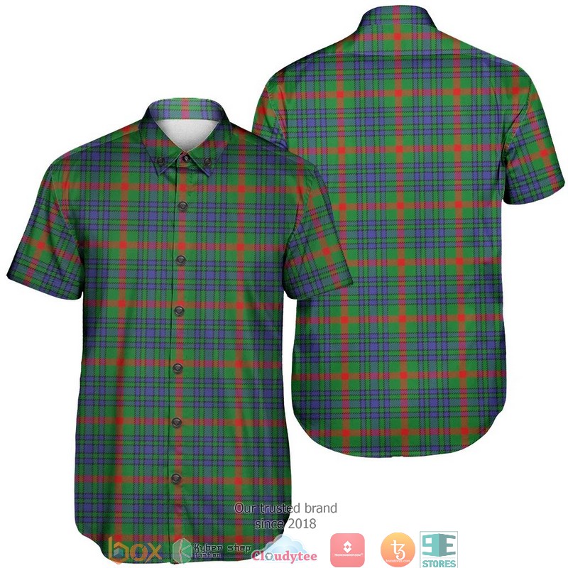 Aiton Tartan Crest Personalized Short Sleeve Hawaiian Shirt